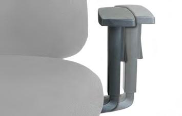 The 3D armrest has a height range of 75 mm and an armrest pad excursion of 55 mm and a depth range of 37 mm that can be managed by the user using the special lever.