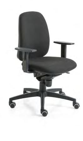 ergonomics ergonomie The synchro mechanism, the up/down backrest adjustment in the version with high or medium backrest, the chromatic combination of the plastics of armrest, base and castors