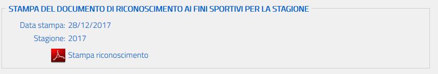 STAMPE La funzione stampe, come già detto in precedenza, consente di stampare il certificato di riconoscimento ai fini sportivi della società sportiva.