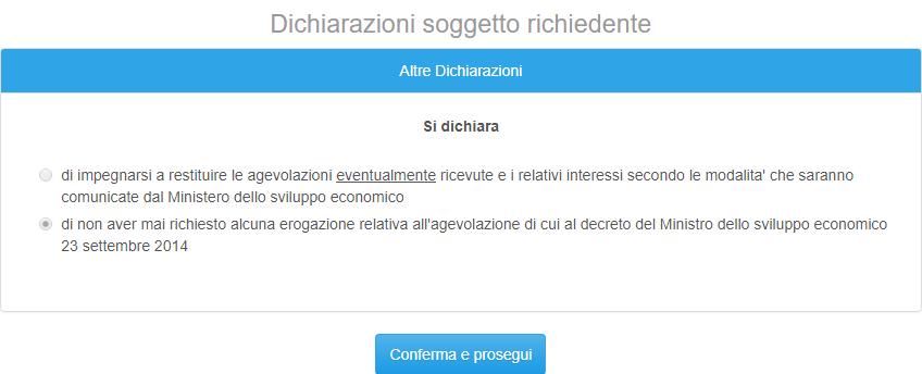 Dati di progetto In questa sezione l impresa trova riassunti, senza possibilità di modifica dei campi, i dati relativi al progetto presentato