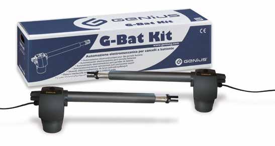 G-Bat Kit ACCESSORI KIT PER CANCELLI A DUE ANTE BATTENTI Kit adatto a motorizzare un cancello a due ante battenti di larghezza max. 3,00 m. completo di accessori (vedi lista).