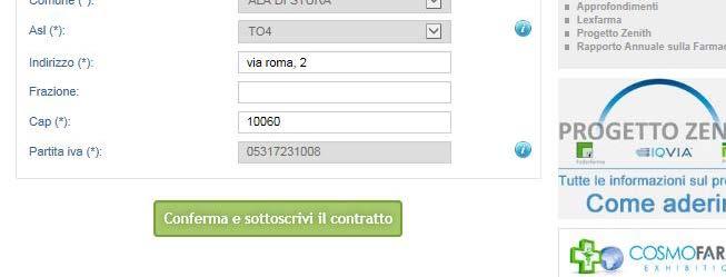 4. Nella pagina successiva verranno proposti i dati risultanti dall iscrizione al sito