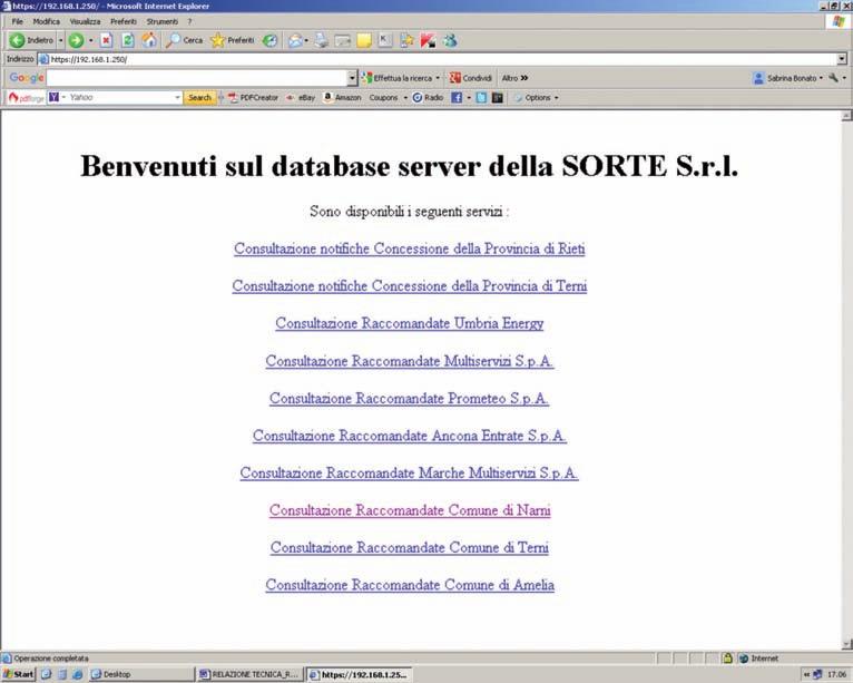 ert.sorte.it) inserendo la richiesta uguale al codice previsto per quel destinatario.