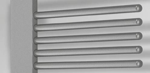 Pacchetti asietrici, formati ognuno da 5 tubi orizzontali, che si diramano alternativamente dai collettori disposti lateralmente.