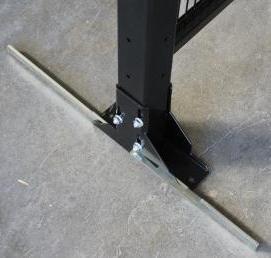 16 Locking the base foot After mounting all the perimeter protection, and anchoring all base plates to the floor checking the alignment between all uprights and doors, tighten all bolts between base