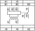 Connessioni e schema Relè di controllo del livello del liquido Schema di cablaggio RM4LG01 A1-A2, B1, Elettrodi B2, B3 di tensione dell'alimentatore (vedere la tabella