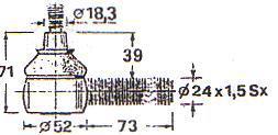 1860412-M2 260 Tirante maschio Ø 15,8 x 148 cono Ø 17,5 113 1670417M1 2720 Snodo maschio Ø 24 x 1,5 Filetto