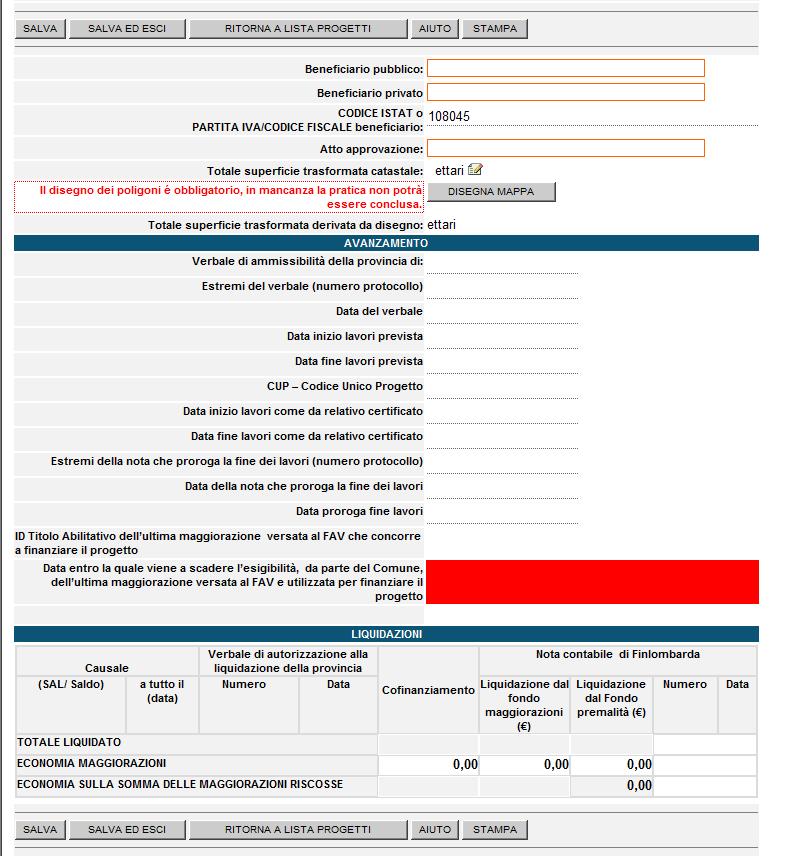 Sezione PROGETTO: