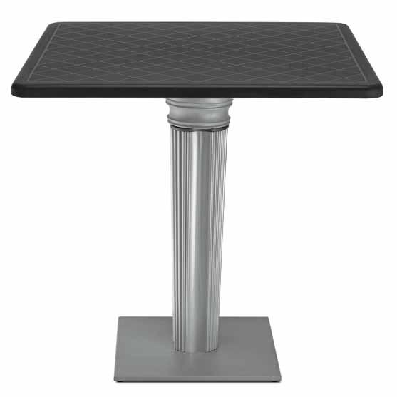 Anima in alluminio anodizzato ø mm 75 Polished stainless steel base with cast iron underbase ballast Diamond column in translucent methacrylate, chrome-like capital.