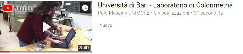 Università di Bari - CISMUS Laboratorio didattico di colorimetria