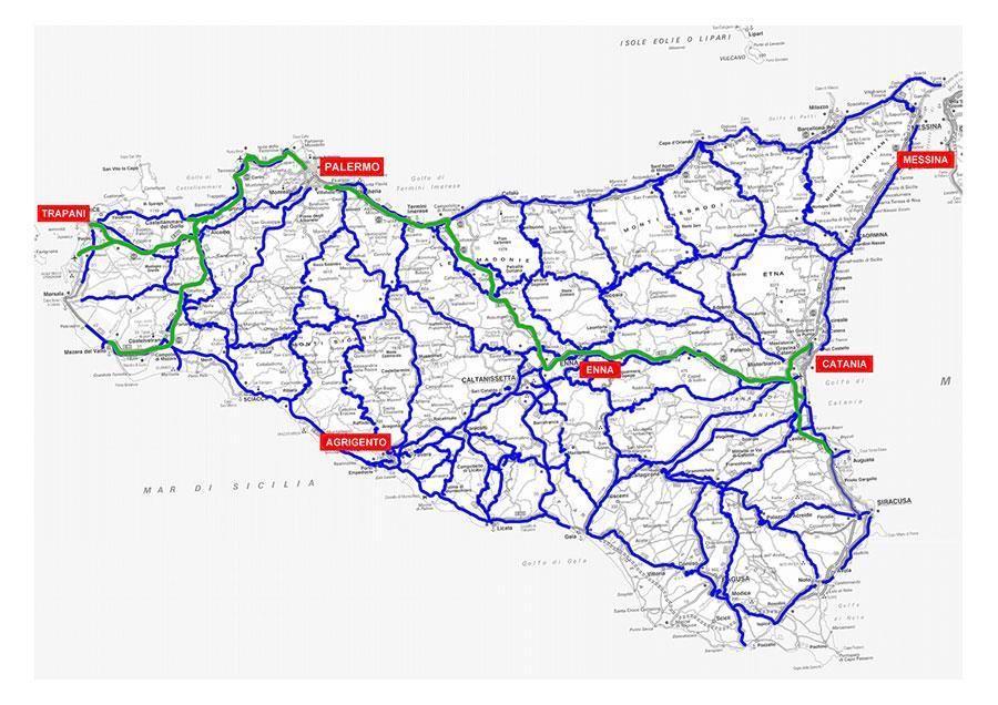 Principali interventi Rischio idrogeologico Mappatura delle infrastrutture stradali Potenziamento e riqualificazione della A19 PA-CT A B C Riqualificazione e Potenziamento itinerario Catania