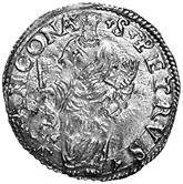 (1550-1555) Giulio - Stemma sormontato da tiara e chiavi