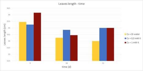 Qui è stato riportato il numero di foglie nel tempo dei trattamenti non contenenti Cs.