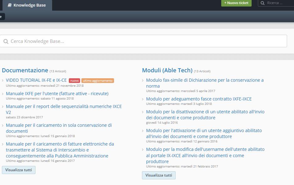 Qui, nella sezione Knowledge Base, trovate documentazione e video riguardo