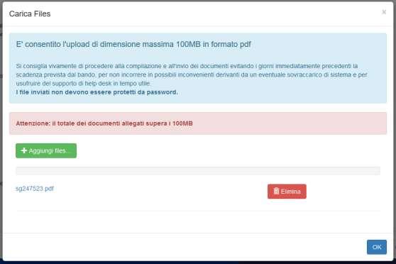 Il sistema permette il caricamento del file, ma sarà cura dell utente provvedere ad evitare il