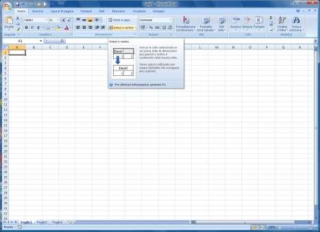 POWERED BY AULA01 Lezione 1 Introduzione a Excel 2007 bastasse, è spesso possibile premere il tasto [F1] (mentre è visualizzato il suggerimento) per attivare automaticamente la funzione d aiuto della