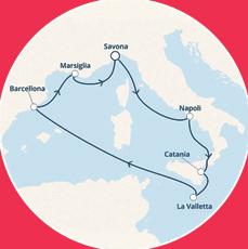 La crociera del 7/5 prevede sbarco a Palermo.