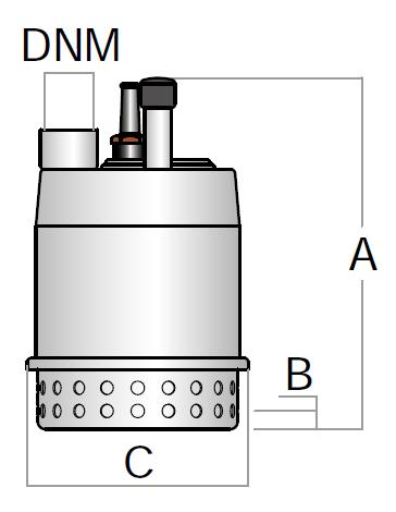 Elettropompa sommersa Materiale: corpo pompa, involucro motore, albero, maniglia, bulloneria, girante e diffusore in acciaio inox; tenuta meccanica in grafite e allumina; motore asincrono con rotore