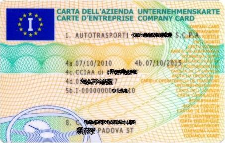 Le carte tachigrafiche Sono rilasciate dalla Camera di Commercio Carta del conducente Personale dell autista, non è cedibile e deve essere estratta quando il