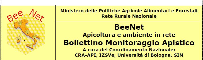 Rischio alimentare da residui di pesticidi nel polline Monitoraggio BeeNet È un monitoraggio italiano, finanziato dal Ministero delle