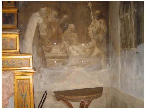 2 esempio rilevazioni su affreschi 1 Cattedrale di Parma Parete destra della Cappella Centoni.