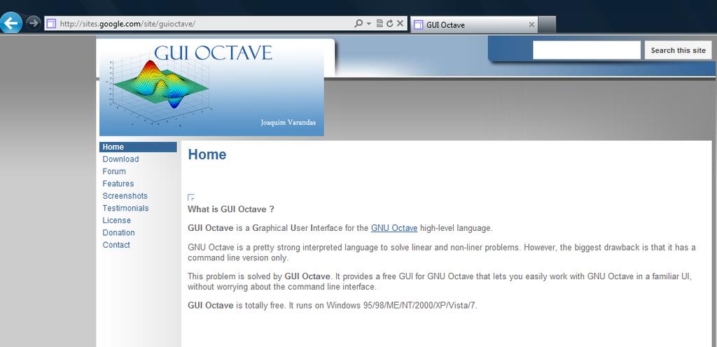 Download e installazione di GUI Octave Interfaccia Grafica per Octave