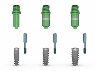 La connessione è la medesima per tutti i diametri implantari ma i montatori differiscono a seconda dei diametri delle boccole di riferimento