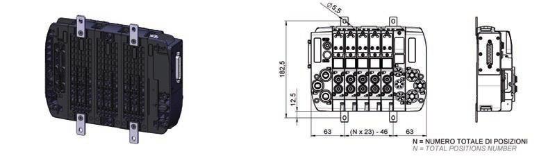 BATTERIA VALVE ISLAND FIXING FISSAGGIO CON