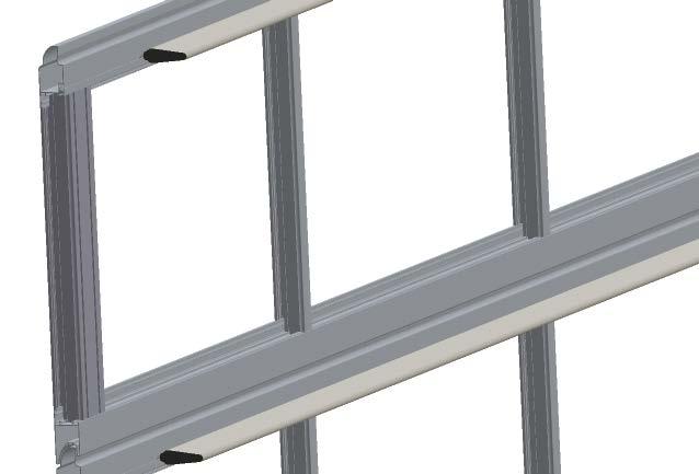 4 Profili in alluminio Profili in alluminio per porte sezionali sistema aria/luce Profili ed accessori per sistema PANORAMA aria/luce con rinforzo speciale per applicazioni a larghezza maggiorata