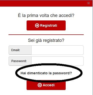 3) Ho dimenticato la password. Che cosa devo fare?