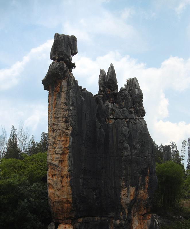 AN INCREDIBLE EXPANSE OF TALL, LIMESTONE FORMATIONS SUDDENLY JUTS UP FROM THE GROUND, LIKE STALAGMITES IN A HIDDEN CAVE, AS IF AN ENTIRE FOREST HAD SUDDENLY BEEN TURNED