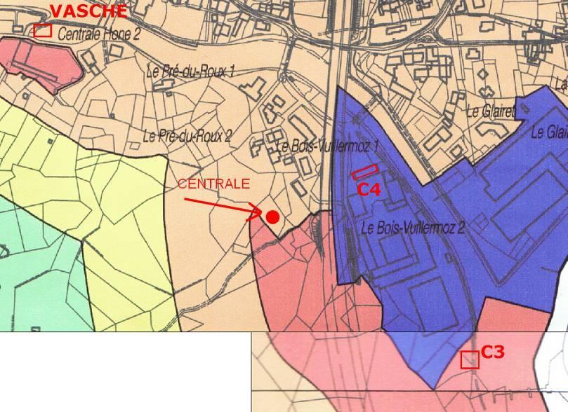 Nella seguente immagine è localizzata la posizione della nuova centrale e sono indicate quelle precedenti di progetto (C3 e C4).