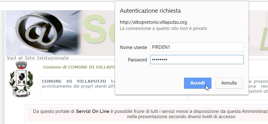 Accesso all'area riservata Al momento della registrazione del profilo il sistema invia una mail che contiene il link di accesso all'area riservata e username e password per