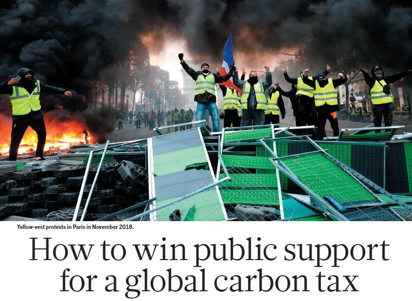 Politiche per il clima: carbon tax Un problema di accettabilità sociale Dipende