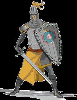 CAVALIERI Inizialmente l'armatura dei cavalieri era costituita da una cotta di maglia: una specie di tunica fatta di tanti, piccoli anelli di ferro fittamente collegati fra loro.