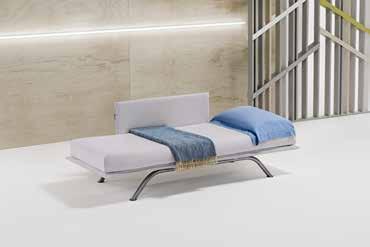 To use the bed position you need to lower the armrests with a clicking mechanism. Upholstery : differentiated density polyurethane foam, produced and assembled according with the CEE standards.