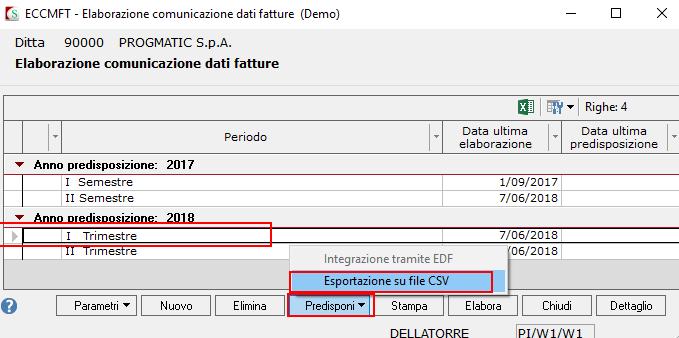 Videata predisposizione I