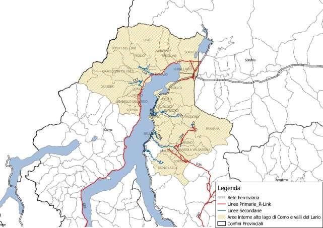 Figura 1 ambito territoriale dell Area Interna Alto Lago di Como e Valli del Lario Da settembre 2017 l Agenzia è stata quindi coinvolta da Regione Lombardia, DG Infrastrutture e Mobilità, nella