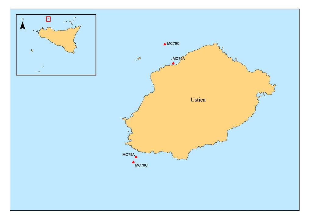 3 Sistema della rete di monitoraggio quali quantitativo dei corpi idrici e relativa classificazione L isola di Ustica è situata nel Mar Tirreno meridionale, a N-NO di Palermo (dalla quale dista circa