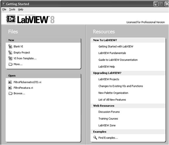 LabView Librerie di funzioni Ambiente di sviluppo grafico: - Codice - Interfaccia utente Modulare Compilatore 32 bit Elevato numero di funzioni Librerie per la gestione della