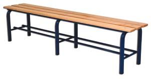 LOCKER ROOM BENCH FROM 2 MT. Locker room bench, varnished steel structure planks. Size: Length 200 cm. Width 35 cm. Height 45 cm. 6020 PANCA CON SCHIENALE DA MT.