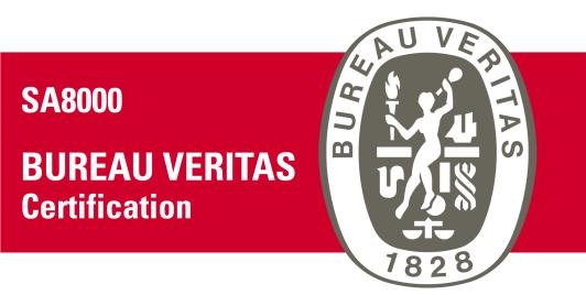 Certificazioni L azienda ha implementato un Sistema di Gestione Integrato sulla base dei protocolli UNI EN ISO 14001 per il Sistema di Gestione Ambientale SA 8000 per la Responsabilità Sociale OHSAS