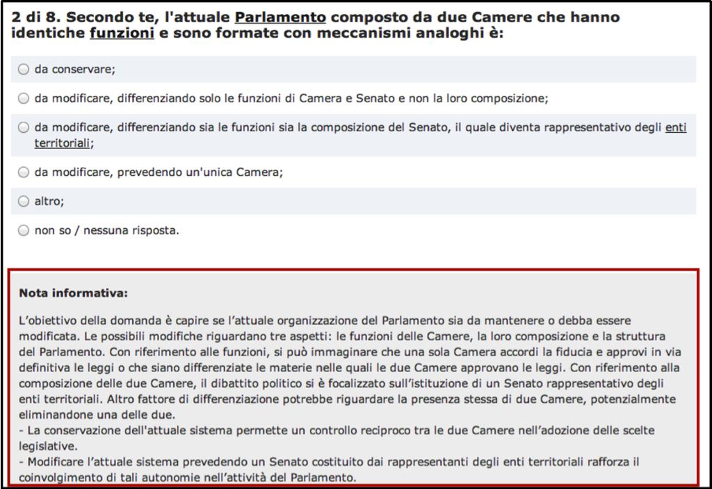 La domanda con le varie possibilità di risposta e il numero della domanda a cui stai rispondendo, indicato in relazione al numero totale di risposte (2 di 8).