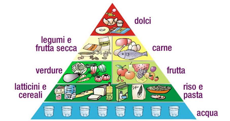 Nella piramide alimentare gli alimenti vanno consumati in quantità proporzionale alla grandezza della