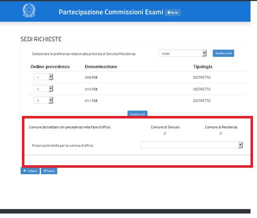 Figura 27 Oltre alla selezione delle sedi di preferenza, l utente ha la possibilità di specificare se, nella fase della nomina d ufficio, desideri essere nominato nell ambito del