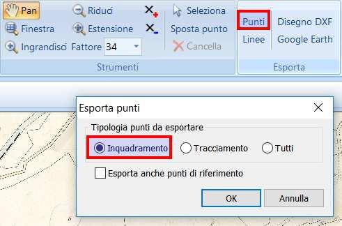 Figura 147 - Le coordinate (corrette dalla deformazione) dei punti omologhi calcolate dalla Parametrica applicata alla mappa d impianto.