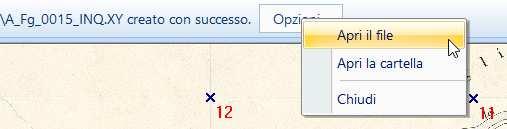 La georeferenziazione Baricentrica Il comando ci chiede quindi di salvare un file di testo (con estensione XY) contenente i punti di inquadramento e le relative coordinate e ci propone A_Fg_0015_INQ.