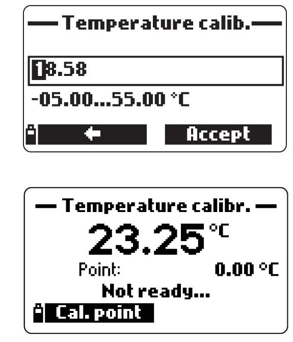 Premere OK per ritornare al menù Calibration. Per ritornare al menù principale, premere ESC due volte. Premere Measure per ritornare alla schermata di misurazione.