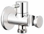 mounted Tap ON/OFF cold water with support in brass chrome for shut off with round rosette Rubinetto murale in ottone cromato con