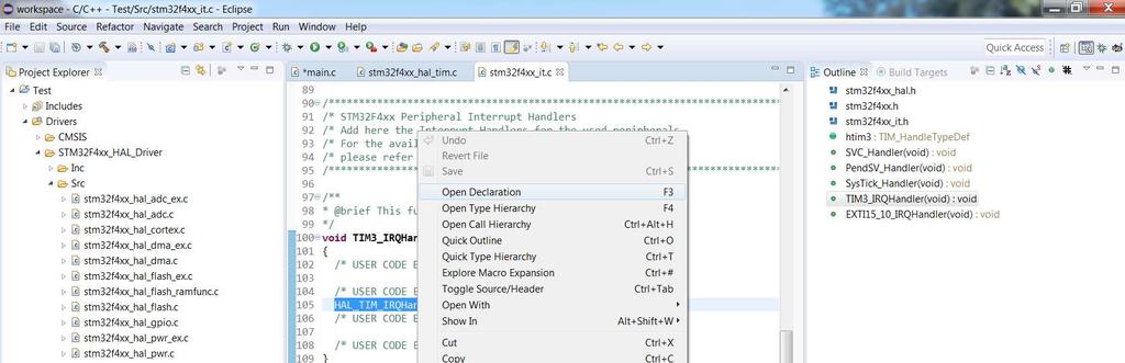 SW4STM32: Interrupt Routine 31 All interno della routine di interrupt